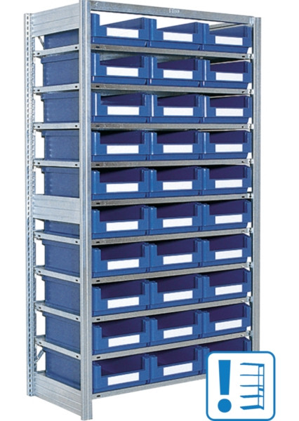 BITO Behälterregal mit 30SK 1849x1008x524 Anbaufeld verzinkt lose FP, 53046