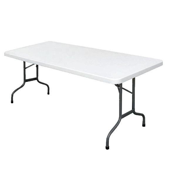 Bolero rechteckiger Klapptisch weiß 182,7cm, Polyethylen und Stahl, U579