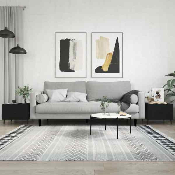 vidaXL Couchtische 2 Stück Schwarz 50x50x40 cm Holzwerkstoff, 829431