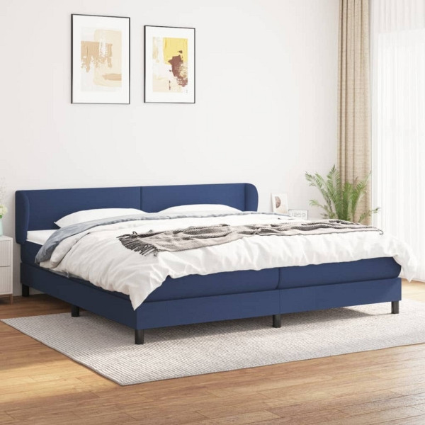 vidaXL Boxspringbett mit Matratze Blau 200x200 cm Stoff, 3126115