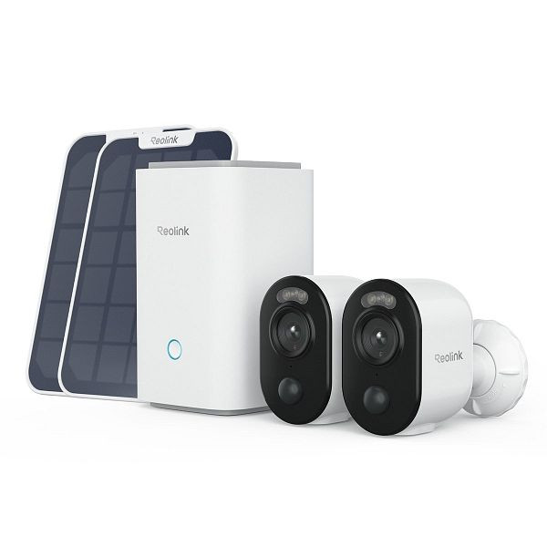 REOLINK Home Hub 1 mit 2x Argus Series B350 inkl. Solarpanel, Systemlösung für zuverlässige Videoüberwachung, rlh1b35sp