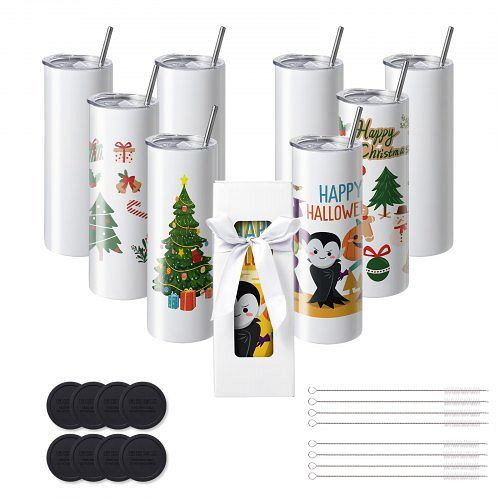 VEVOR 8er-Pack Gerade Sublimationsbecher, 20 oz Blanko-Becher, Edelstahl-Doppelwandbecher, KBJPJTJBXG8JSN486V0