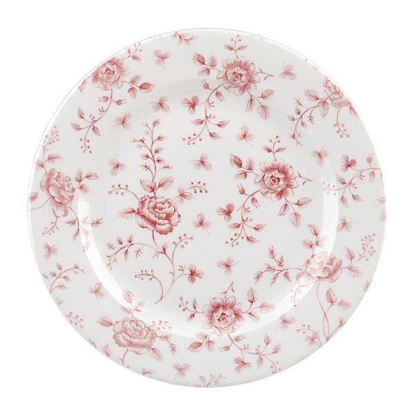 Churchill Rose Chintz Cranberry Profilteller 12" Box 6, FF714