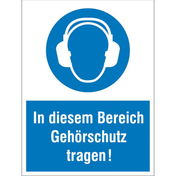 Stein HGS Kombischild, In diesem Bereich Gehörschutz tragen!, 43.a7075