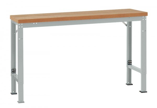 Manuflex Grundwerkbank PROFI Spezial mit Multiplexplatte, BxTxH = 1500 x 700 x 740-1040 mm, Lichtgrau, TP6014.7035