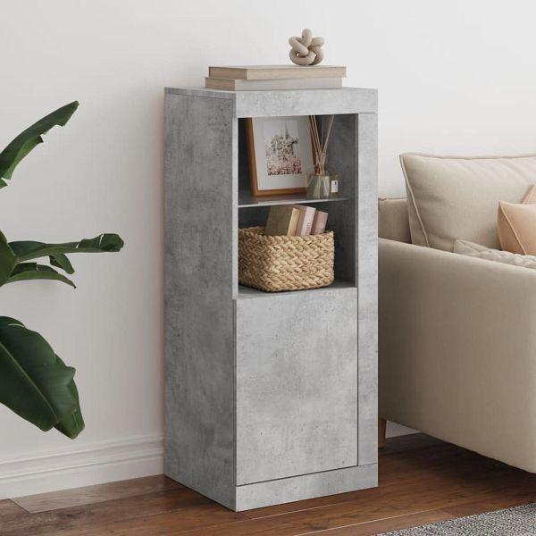 vidaXL Sideboard mit LED-Leuchten Betongrau 41x37x100 cm, 836647