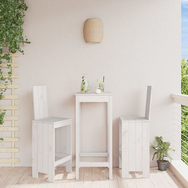 vidaXL Barhocker 2 Stück Weiß 40x42x120 cm Massivholz Kiefer, 825353