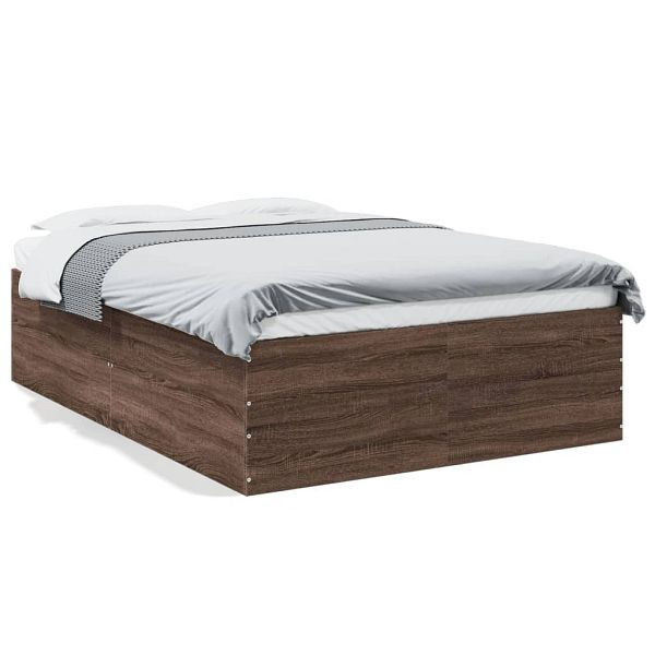 vidaXL Bettgestell Braun Eichen-Optik 120x190 cm Holzwerkstoff, 3280957