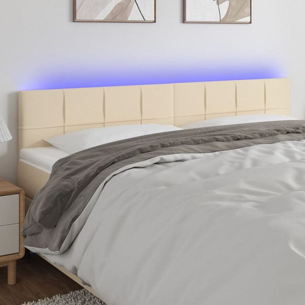 vidaXL LED Kopfteil Creme 200x5x78/88 cm Stoff, 3121639