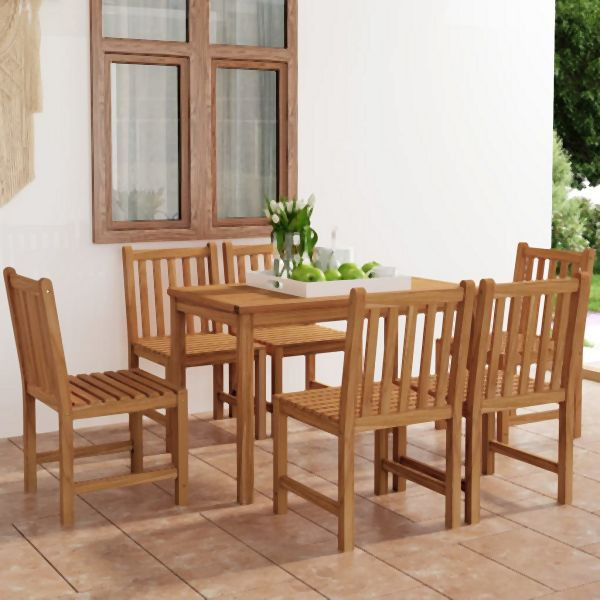 vidaXL 7-tlg. Garten-Essgruppe Teak Massivholz, 3059928