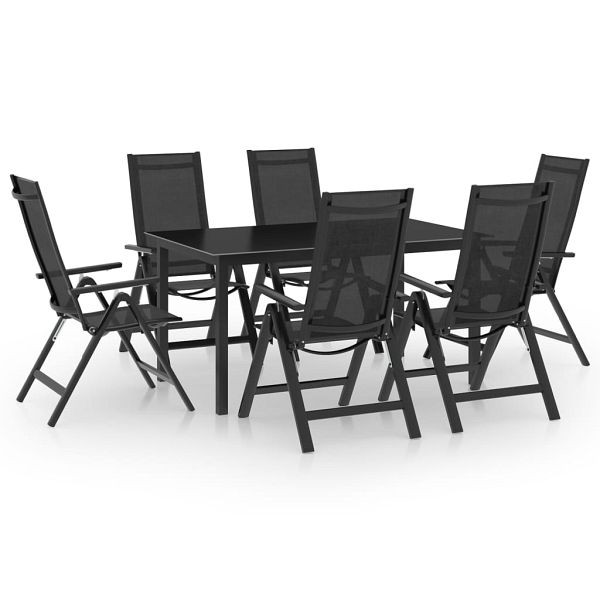 vidaXL 7-teilig Garten-Essgruppe Aluminium Anthrazit, 3070637