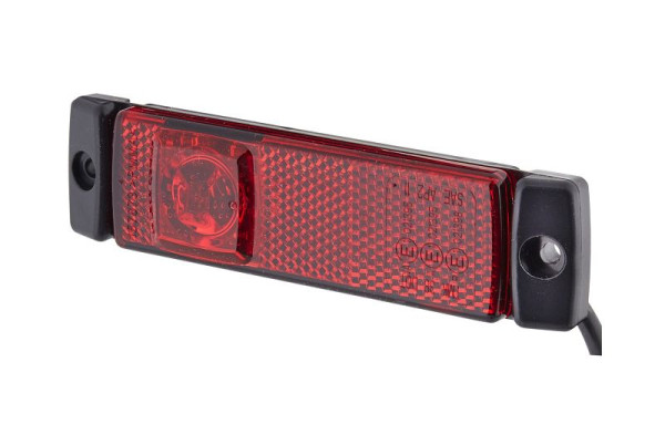 HELLA Begrenzungsleuchte - LED - 24V - Anbau/Schraubanschluss - Lichtscheibenfarbe: rot - LED-Lichtfarbe: rot - Kabel: 5000mm - hinten, 2TM 008 645-941