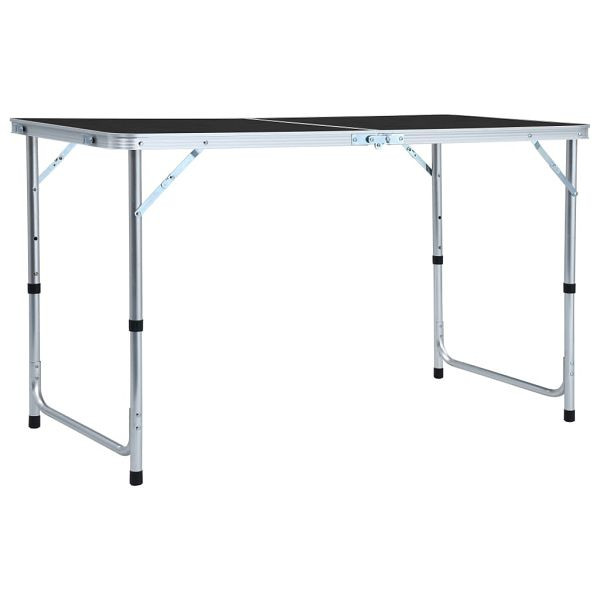 vidaXL Klappbarer Campingtisch Grau Aluminium 120 x 60 cm, 48173