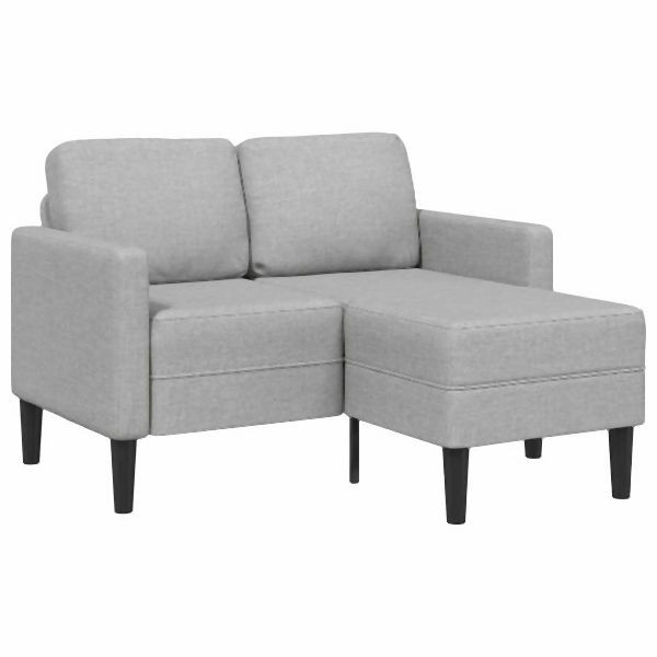 vidaXL 2-Sitzer-Sofa mit Chaiselongue L-Form Wolkengrau 125 cm Stoff, 4107067