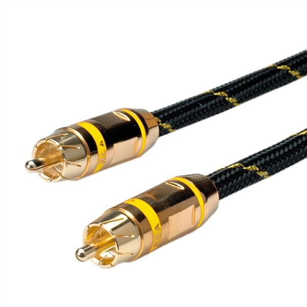 ROLINE GOLD Cinch-Verbindungskabel simplex Stecker / Stecker, gelb, 5 m, 11.09.4253