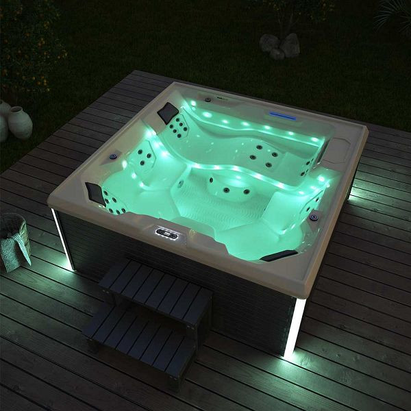 HOME DELUXE Outdoor Whirlpool STREAM BIG- Mit Treppe und Thermoabdeckung, 49273