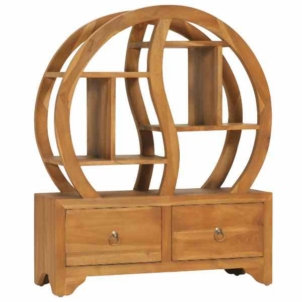 vidaXL Schrank mit Yin-Yang-Regal 68x26x83 cm Teak Massivholz, 320773