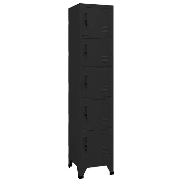 vidaXL Schließfachschrank Schwarz 38x40x180 cm Stahl, 339790
