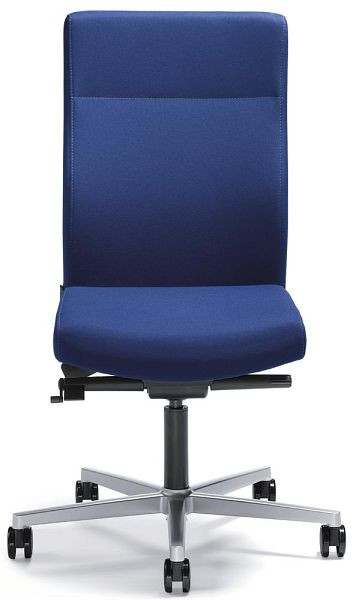 Deskin Bürodrehstuhl winSIT ohne Armlehnen, Fußkreuz Aluminium alusilber, Bezug Stoff Delta1, Farbe blau, 261396