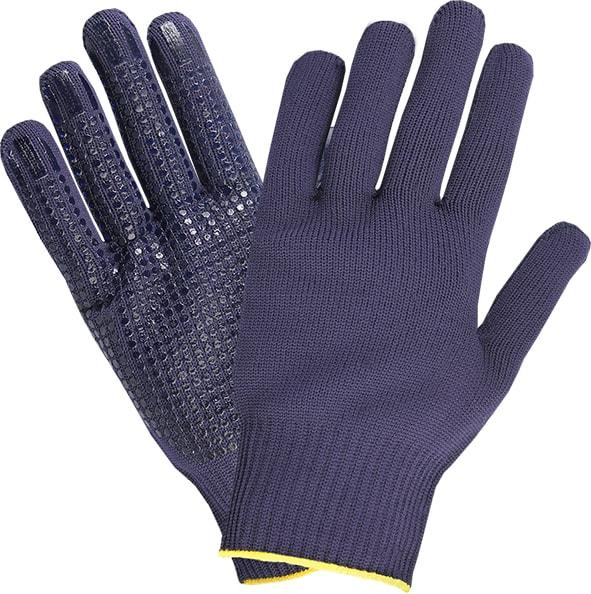 Hase Safety NAMUR blue, 5-Finger-Sicherheitshandschuhe, Polyester-/BW-Strick, Größe: 7, VE: 12 Paar, 507560-7