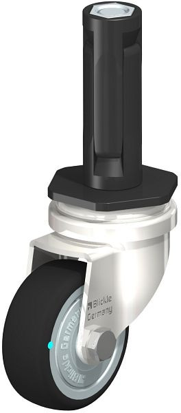 Blickle LRXA-PATH 50KD-FK-EXR02 Edelstahl-Apparate-Lenkrolle mit Expander, Thermoplastisches Polyurethan, Grau, 853339