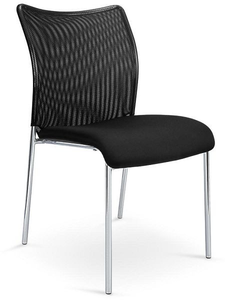 Deskin Besucherstuhl SONIO PRO, Gestell verchromt, Bezug Kunstleder schwarz, 359255