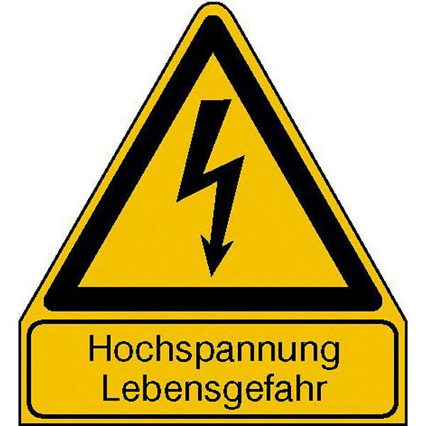 SafetyMarking Warn-Kombischild, Hochspannung Lebensgefahr, BxH 21x23,8 cm, Folie, selbstklebend, 21.1280