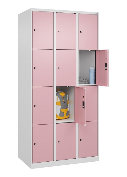 C+P Schließfachschrank Evolo PLUS, 12 Fächer, 1850x900x500mm, 9016/3015, 049000-304 S10018