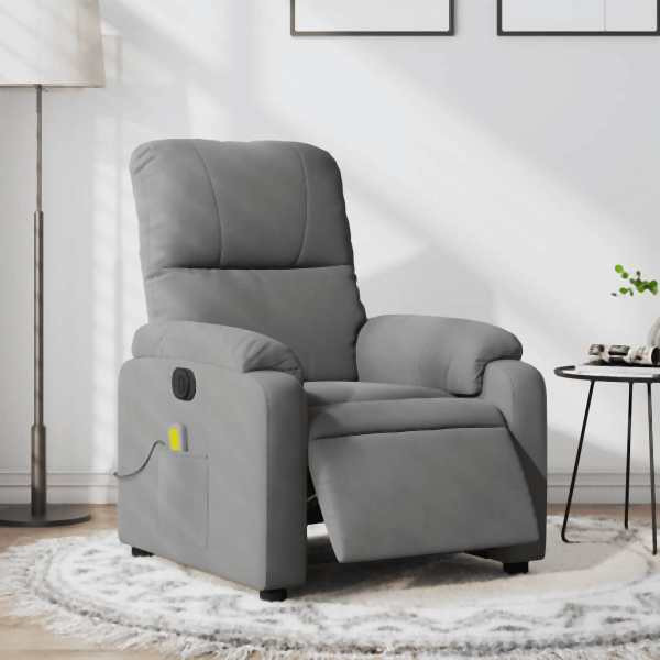 vidaXL Massagesessel Elektrisch Dunkelgrau Mikrofasergewebe, 3204924