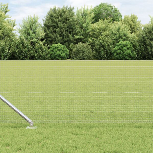 vidaXL Schweißdrahtzaun mit 13 Dornankern 0,6x50 m aus verzinktem Stahl, 3351990