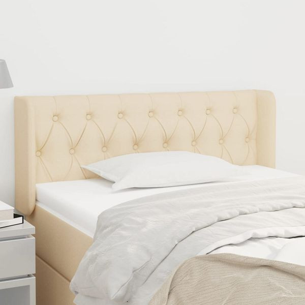 vidaXL Kopfteil mit Ohren Creme 103x16x78/88 cm Stoff, 3119099