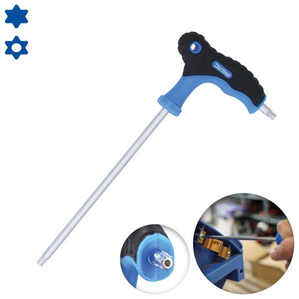 Brilliant Tools T-Griff-Torx® mit Stirnlochbohrung-Winkelstiftschlüssel T30 x 150 mm, BT041016