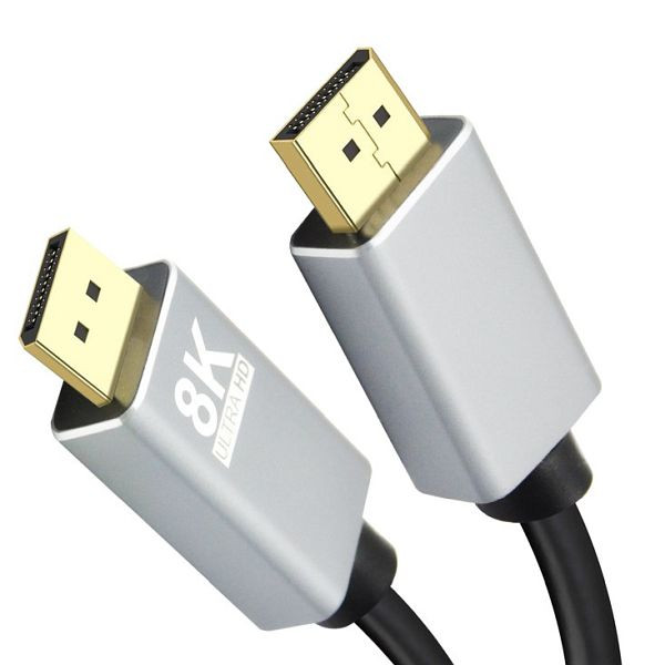 Helos Anschlusskabel, DisplayPort Stecker/Stecker, PREMIUM 8K, 1,0m, schwarz, 288443