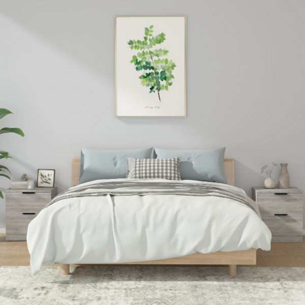 vidaXL Nachttische 2 Stück Grau Sonoma Holzwerkstoff, 817036