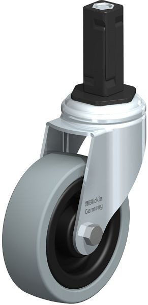 Blickle LKRA-VPA 101K-11-EV13 Apparate-Lenkrolle mit Expander, Vollgummi, Grau, 848241