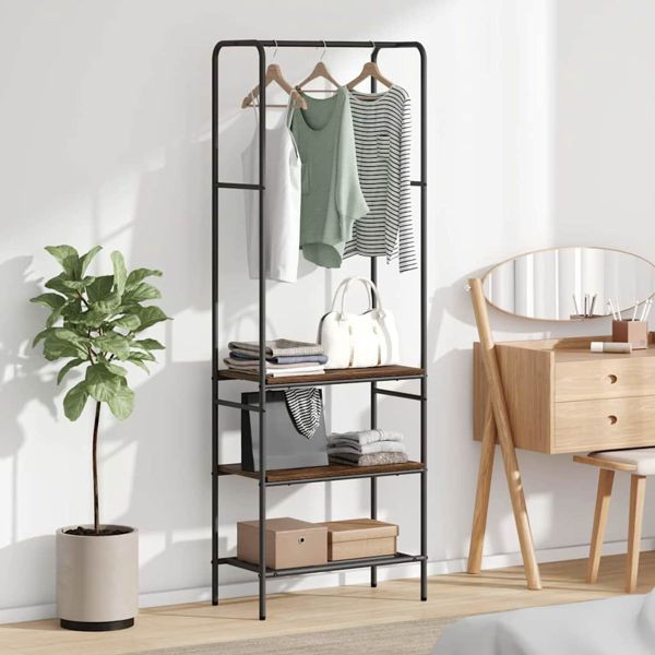 vidaXL Kleiderständer Geräucherte Eiche 60 x 30 x 171 cm Holzwerkstoff, 868459
