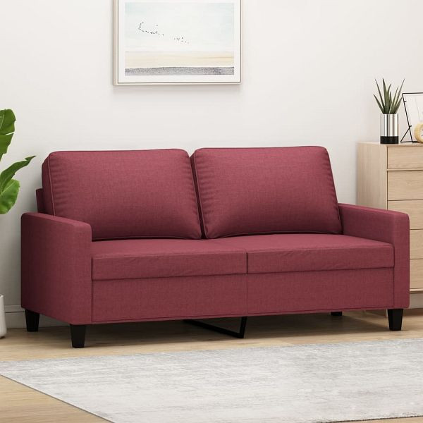 vidaXL 2-Sitzer-Sofa Weinrot 140 cm Stoff, Füllung: Schaumstoff, 359169