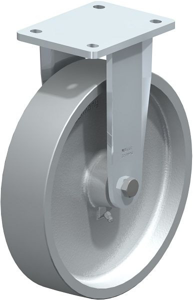 Blickle BO-G 250G Stahlgeschweißte Schwerlast-Bockrolle, Guss, Grau, 49411