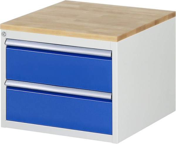 RAU Schubladenschrank Serie 7000, B580 x T650 x H465 mm, 2 x Schublade-Größe-L 2xH180 mm, Buche-Massiv-Arbeitsplatte, 03-L2.0A-B.11