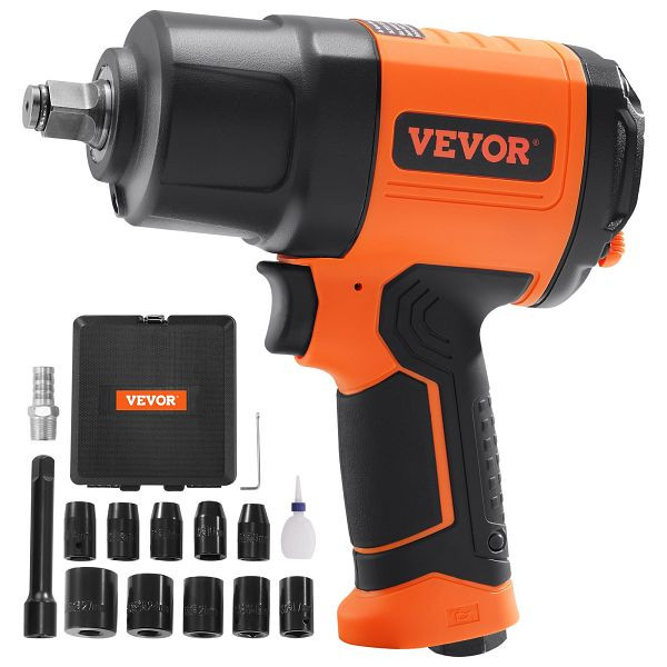 VEVOR 1/2-Zoll-Druckluft-Schlagschrauber, hohes Drehmoment bis zu 2.000 Nm, leicht pneumatisch, mit 11-teiligem 1/2-Zoll-Antrieb, K1350N121650NFNRVV0