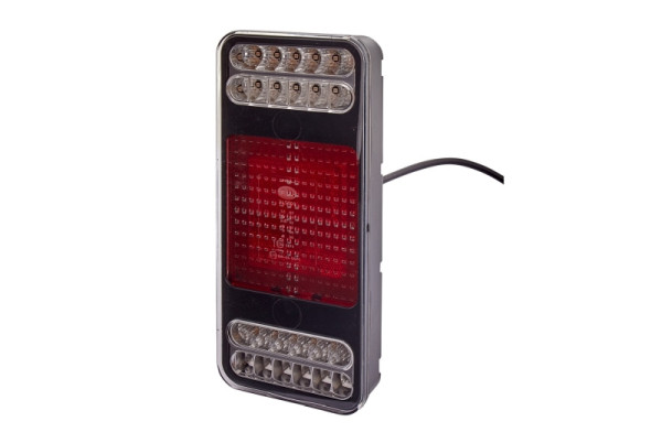 HELLA Heckleuchte, Coluna, LED, 24V, Anbau/geschraubt, Lichtscheibenfarbe: glasklar, LED-Lichtfarbe: gelb/weiß/rot, 500mm, rechts/links, 2VP 345 900-221
