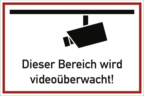 Moedel Dieser Bereich wird videoüberwacht, Folie, 300x200 mm, 60013
