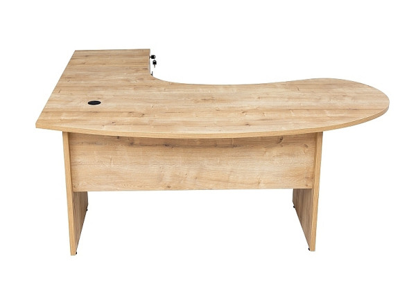 Mades Winkelschreibtisch "Gela", Holzfuß, Saphir Eiche Dekor, 180 x120 x74 cm, inkl. Beistellcontainer, rechts gewinkelt, MAGHF1016180EIR