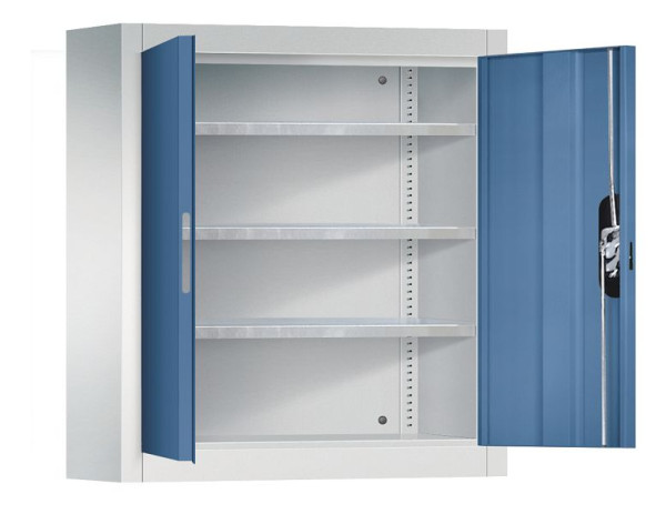 C+P Hängeschrank Serie 13, H830xB700xT300mm, Farbe: Lichtgrau / Fernblau, Muldengriff, 134013-22 S10169