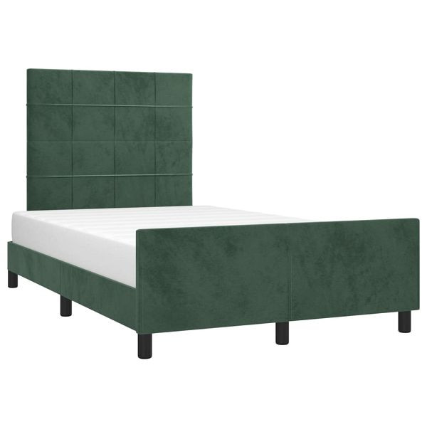vidaXL Bettgestell mit Kopfteil Dunkelgrün 120x190 cm Samt, 3270581