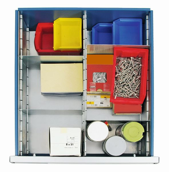 stumpf Einteilungs-Set, 1/2 verzinkt, 6-teilig, 200 mm hoch, für 200 mm hohe Schubladen der Serien T100/35, STS, ESTA und MovaFlex, 7001206