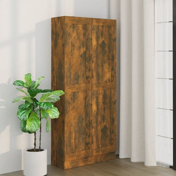 vidaXL Bücherschrank Räuchereiche 82,5x30,5x185,5 cm Holzwerkstoff, 815114