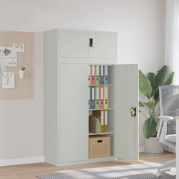 vidaXL Aktenschrank Hellgrau 90x40x180 cm Stahl, 3188319