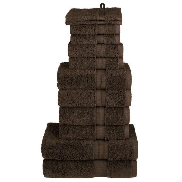 vidaXL 12 teilig Premium-Handtuch-Set SOLUND Braun 600 g/m², 137574, 8721012152151