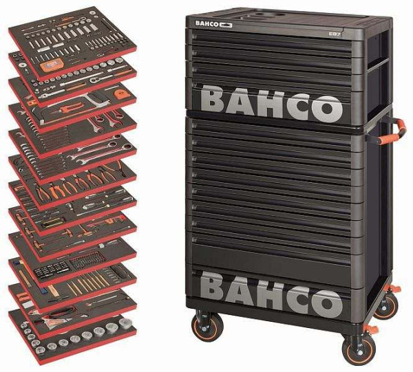 Bahco 1477K9BLACK + 1487K4BLACK + 12 Einlagen mit Werkzeug, XLARGE